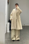 AVIVA JIFEI XUE Beige velvet mid-length kimono jacket FW23-KJM-BE